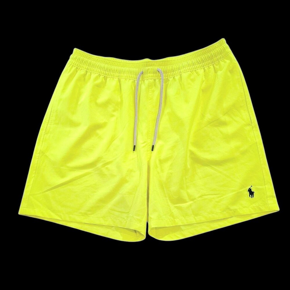 POLO RALPH LAUREN NWT Neon Yellow Swim Trunks Shorts w/Mesh Interior Size XL